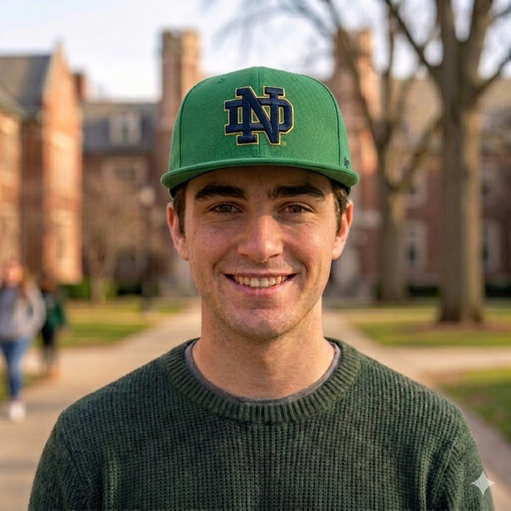 '47 Notre Dame Fighting Irish Hat Mens 7 1/8 Green Fitted Pro Cap Wool Blend NEW